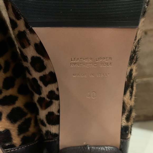NWT Napoleoni Calf Hair Leopard Heeled Booties - Picture 11 of 14